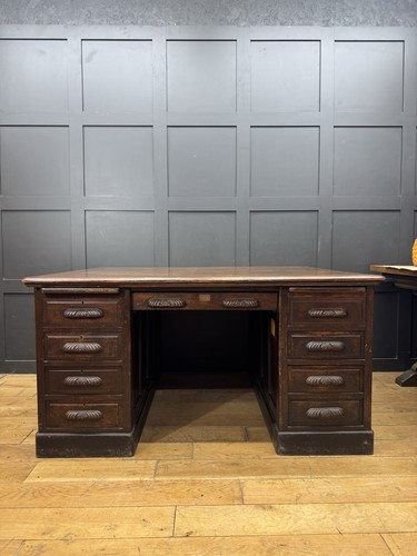 Antique oak partners desk - antique,
