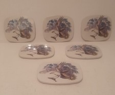Set of 6 Vintage Worcester Ware Savoy Cocktail Mats The Osprey Boxed