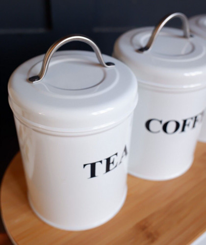 New piece jars - white, enamel