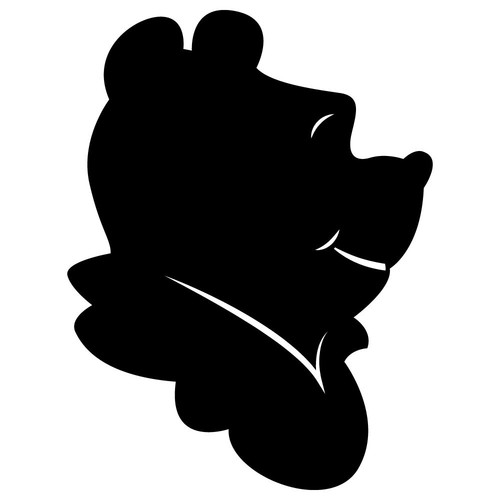 Pooh bust vinyl decal - 6.5",