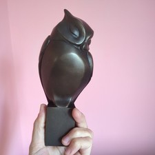 ARORA GALLERY COLLECTION 2016 - 8225 OWL RESTING FIGURINE STATUE BRONZED