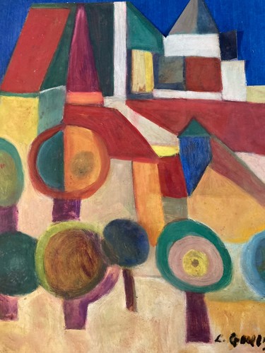 Abstract collage oil painting - collage,