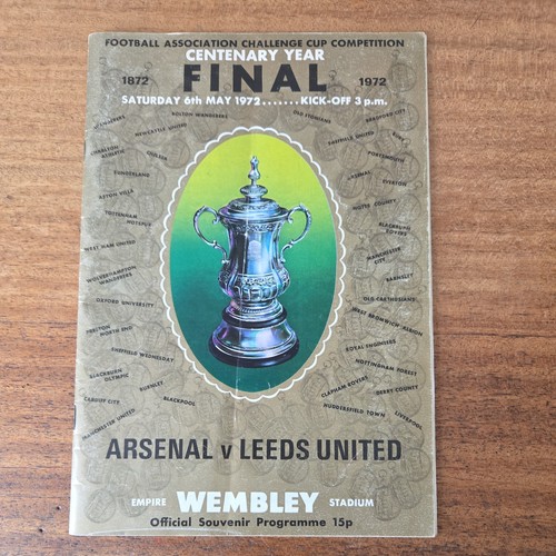 1972 cup final - 1972, programme