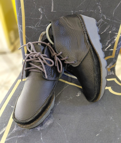 Clarks black leather lace - black,
