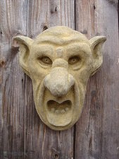 Big Ears Oxford grotesque gargoyle face gothic wall plaque stone ornament 23cm H