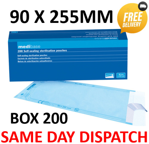 Sterilisation pouches 90x255mm - pouches,