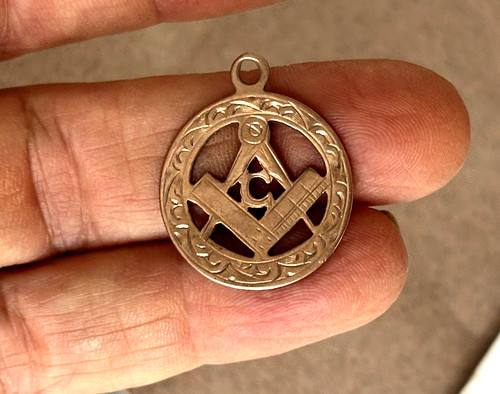 Antique 1920 9ct - gold, masonic
