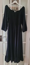 FAT FACE Adele Shirred Black Midi Dress. Size UK 12 R . *New With Tags* RRP £69