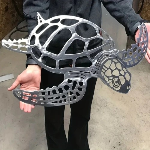 Metal sea turtle ornament - sea,