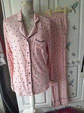 Ladies F&f Pyjamas Pink Heart