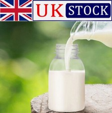 6-24pcs 100ml Small Round Clear Fruit Juice Milk / Smoothie Bottle + Caps