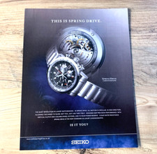 SEIKO SPRING DRIVE CHRONOGRAPH FRAMEABLE COLLECTIBLE ORIGINAL WATCH ADVERT