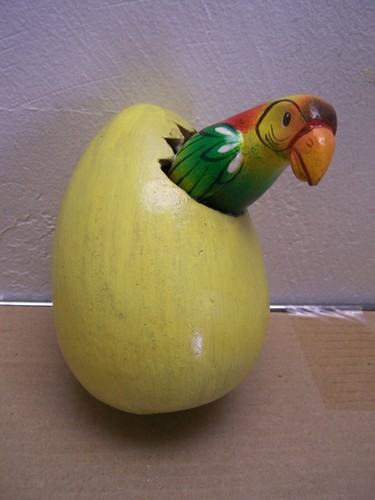 Large clay hatching bird - clay,