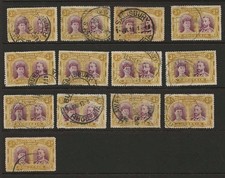RHODESIA DOUBLE HEAD 13 X 3d