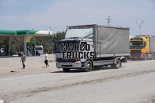 Truck Photo Mercedes-Benz Atego Tarpaulin Semi-Truck Kyrgyzstan Silver #w2wu