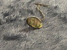 Silver tie pin with chain