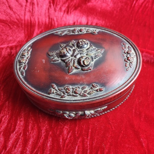 Vintage wood oval trinket - oval,
