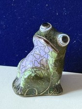 Vintage Cloisonne Frog Figurine. Hand Crafted with Enamel 4cm high