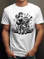 Rockabilly T-Shirt Mens Party Gig Original Design Rock And Roll Lady Men's