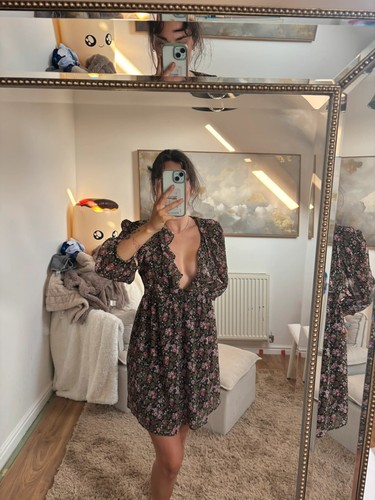 Zara floral ruffle - floral, mini