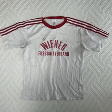 VTG Vienna Shirt Mens Medium Adidas Red 80s Football Wiener Fussball Austria