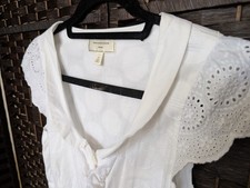 Anthropologie Moulinette Soeurs White Broderie Anglaise Dress Size 0 UK 6 8