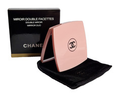 Chanel Compact Mirror Pink Double Facettes Duo Boxed with Black Pouch