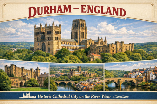 Durham landmarks fridge - durham, magnet