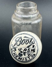 Boots Cash Chemist Small Pot Lid on its Original Glass Jar