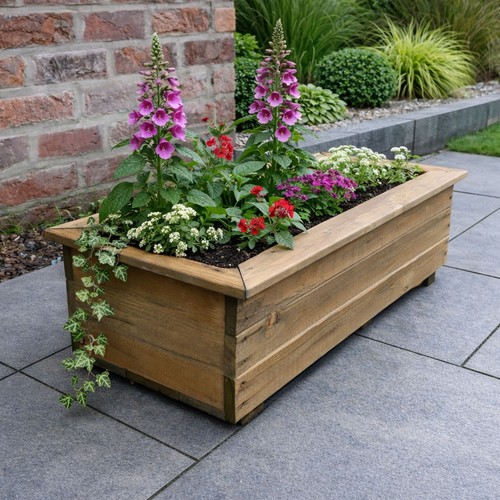 Large wooden garden planter - wooden,