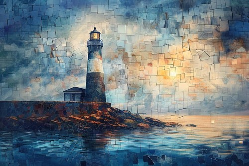 Lighthouse seascape canvas - lighthouse,