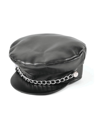 Black punk leather - punk, cap