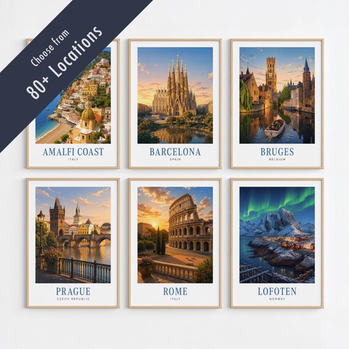 European travel poster print - travel,