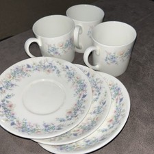 WEDGWOOD ANGELA x3 COFFEE CUPS & 3 SAUCERS SET EXCELLENT CONDITION