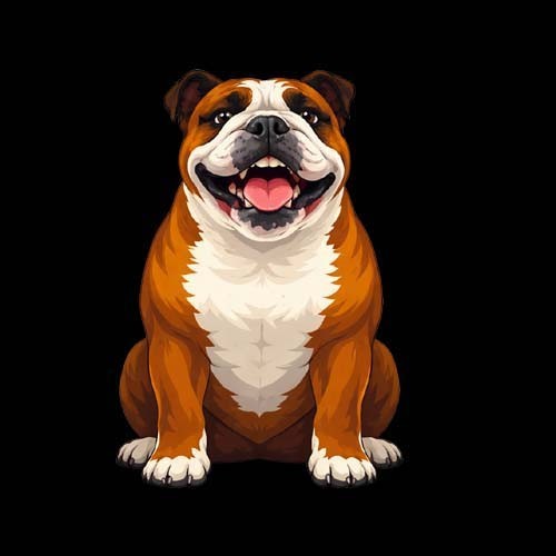 Cute british bulldog - cute, 3d