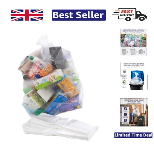Clear recycling bin bags - 10,