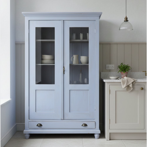 Vintage blue display cabinet - vintage,