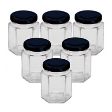 Glass Hexagonal Jars 12oz