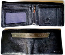 Old River Bifold Black Leather Wallet With RFID Protection Closed Size 12x9.5 cm