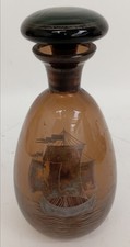 Vintage Brown Art Glass Bottle Decorative Collectable Home Decor 25cm