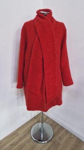 Hobbs red bouclé coat size - red,