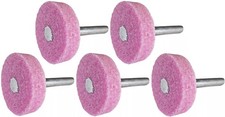 5x LUKAS 32mm x 8mm GRINDING WHEEL Mounted Point PINK Abrasive Stone 6mm Shank