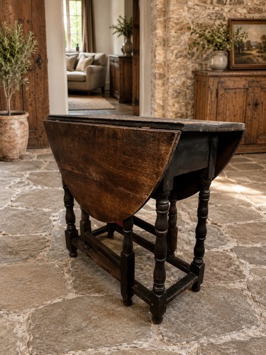 Antique solid oak - small, oval