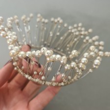 Vintage Pearl Crown Tiara for