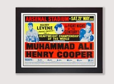 Framed Muhammad Ali vs Henry Cooper Vintage Boxing Poster Print Arsenal Stadium
