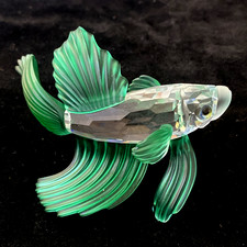 Swarovski Crystal GREEN SIAMESE FIGHTING FISH 261259 Boxed Retired
