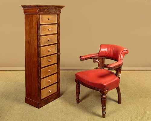 Tall narrow mahogany leather - tall, &