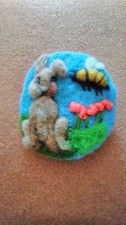 Hand made needle felted brooch - needle,