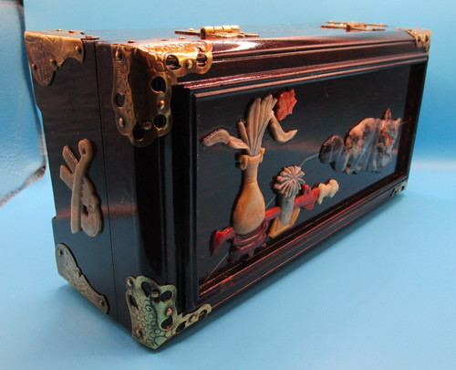 Vintage chinese wooden brass - vintage,