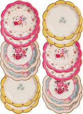 Talking Tables (17cm) Disposable Tea Party Vintage Floral Pretty Paper Plates |